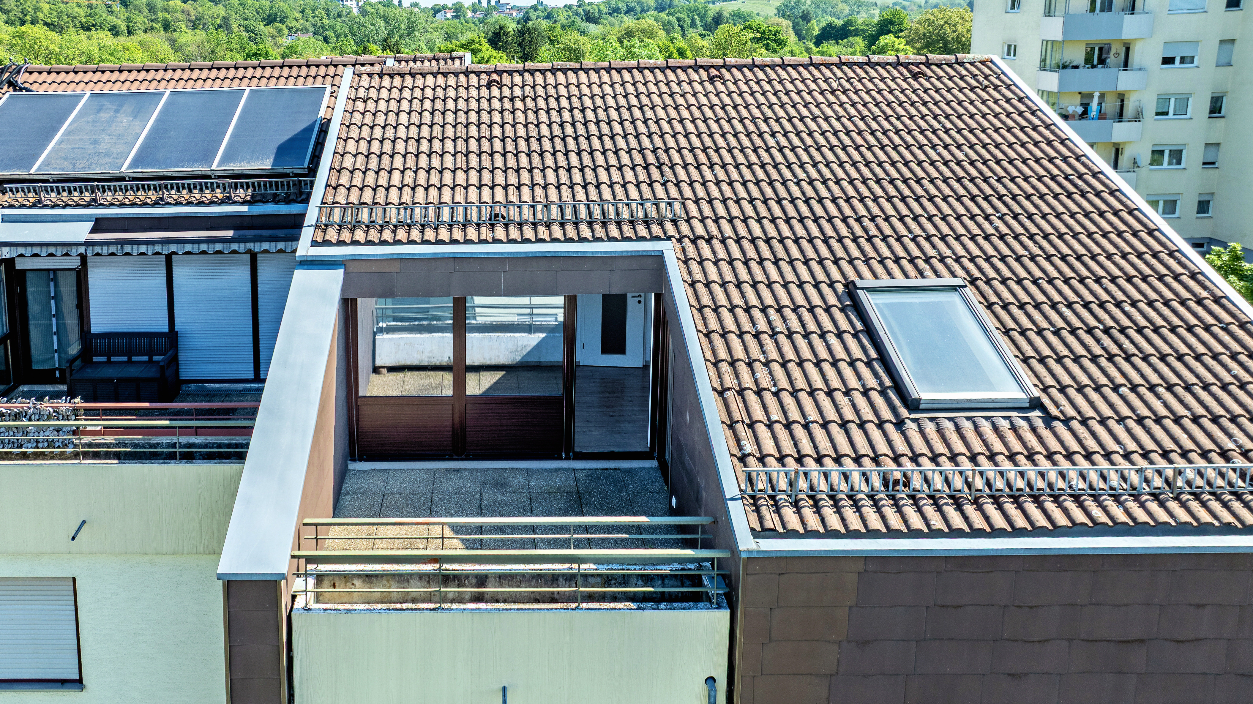 sonnige Dachterrasse
